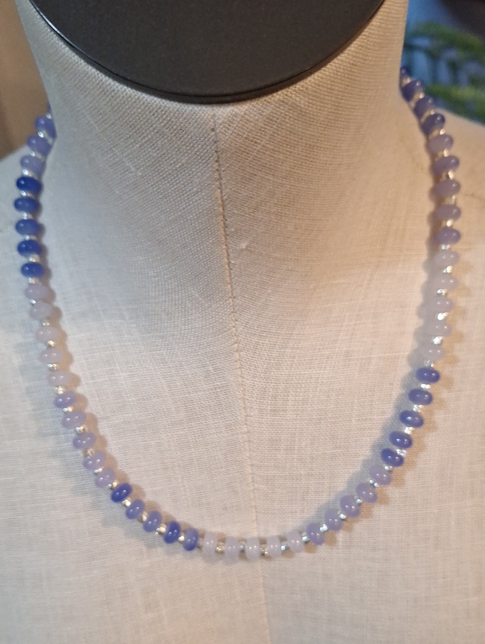 Handmade Periwinkle and Lavender Beaded Necklace